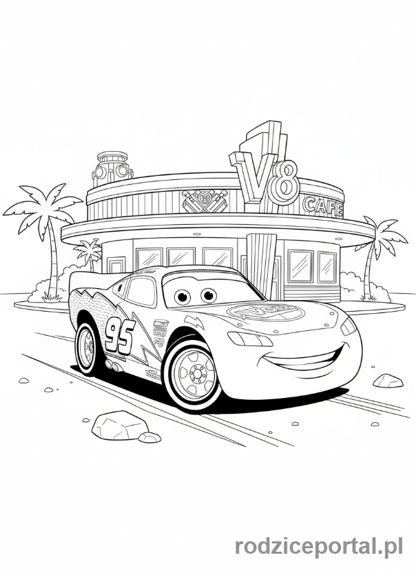 Kolorowanka Zygzak Mcqueen - Zygzak Mcqueen w Chłodnicy Górskiej