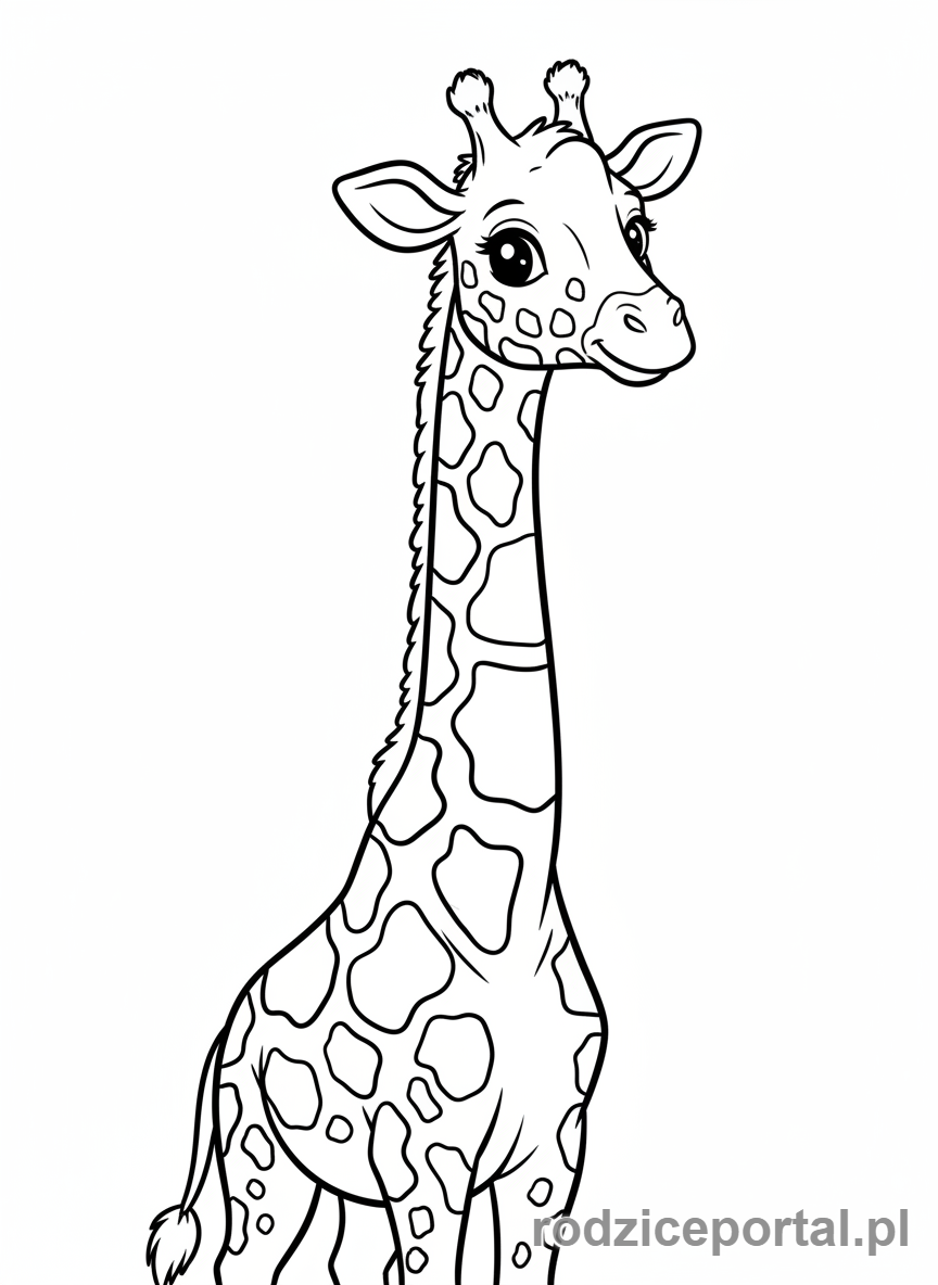 Kolorowanka Żyrafa - Żyrafa z długą szyją